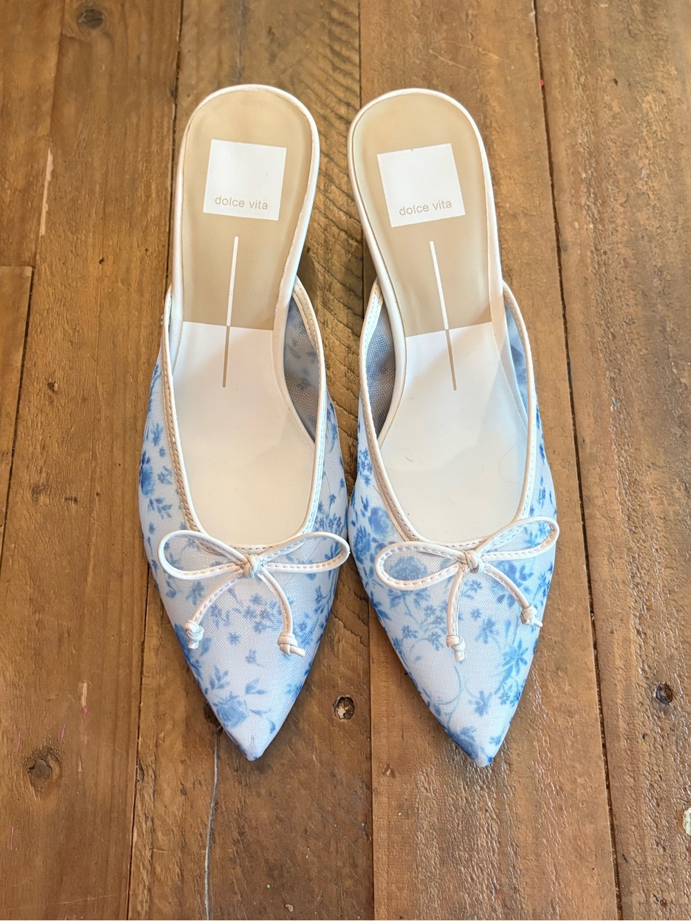 NIB Dolce Vita Cleo Blue Floral Mesh Mule - Size 6 - Picture 4 of 8